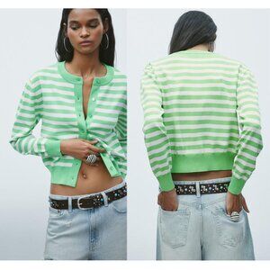 NEW ZARA striped knit jacket 5536